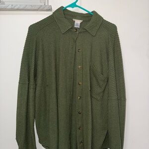 Altar'd State Olive Textured Button-Up